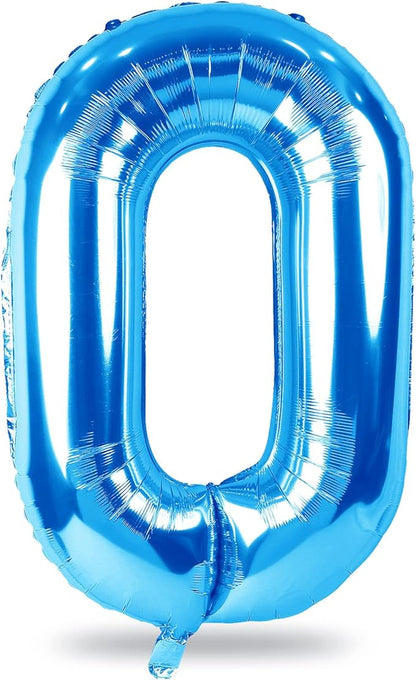 Giant Blue 40" Foil Number Balloon With Helium