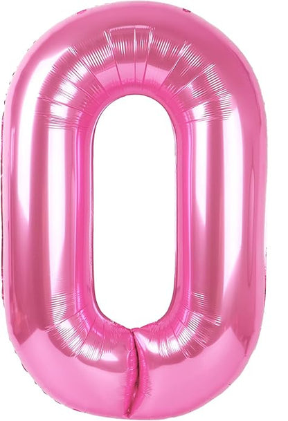 Giant Pink 40" Foil Number Balloon With Helium