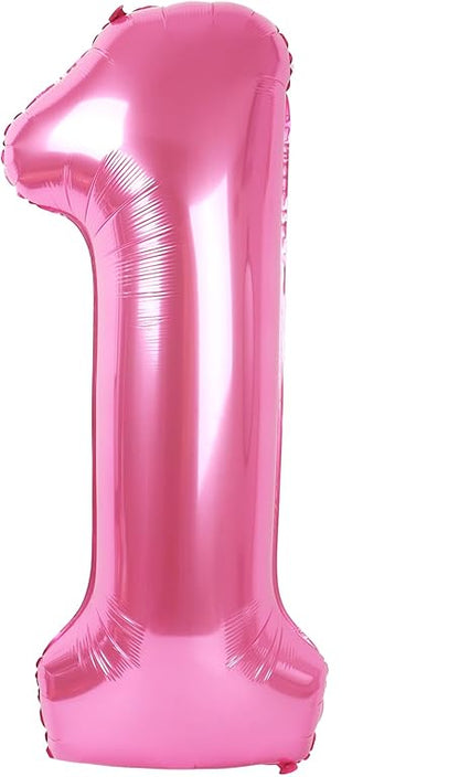 Giant Pink 40" Foil Number Balloon With Helium