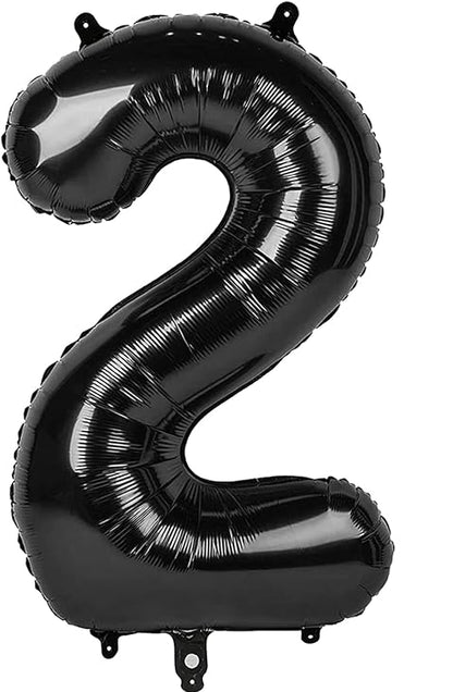 Giant Black 40" Foil Number Balloon With Helium