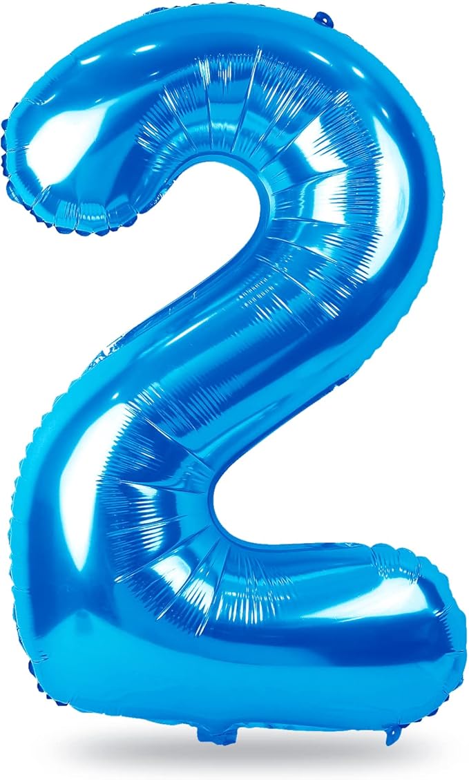 Giant Blue 40" Foil Number Balloon With Helium