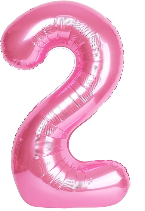 Giant Pink 40" Foil Number Balloon With Helium