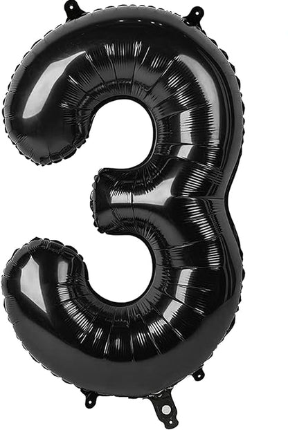 Giant Black 40" Foil Number Balloon With Helium