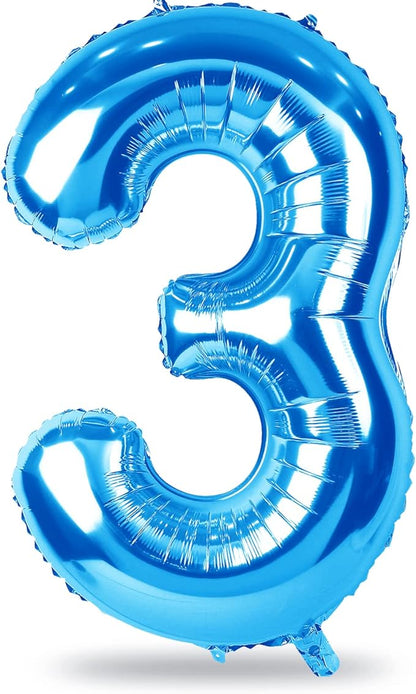 Giant Blue 40" Foil Number Balloon With Helium