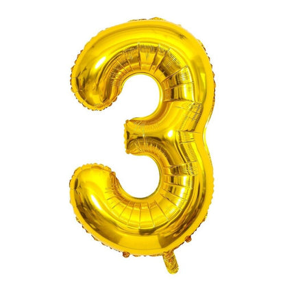 Giant Gold 40" Foil Number Balloon With Helium