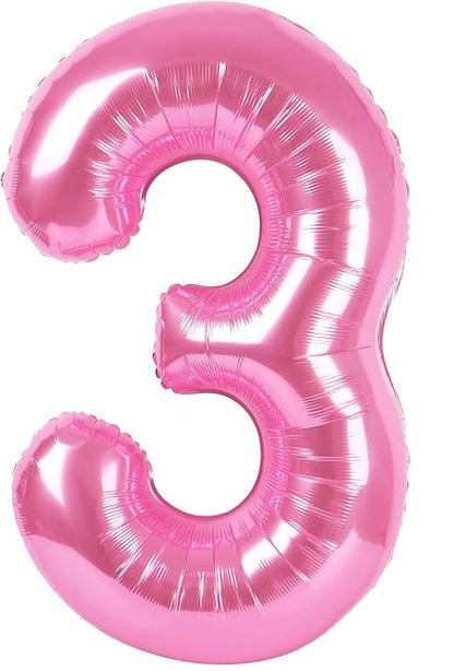 Giant Pink 40" Foil Number Balloon With Helium