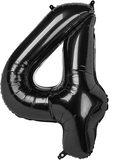 Giant Black 40" Foil Number Balloon With Helium