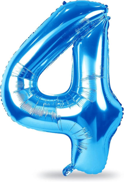 Giant Blue 40" Foil Number Balloon With Helium