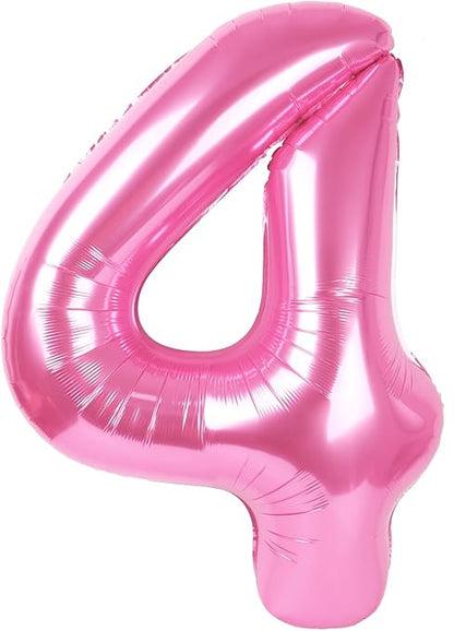 Giant Pink 40" Foil Number Balloon With Helium