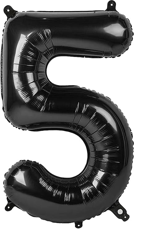 Giant Black 40" Foil Number Balloon With Helium