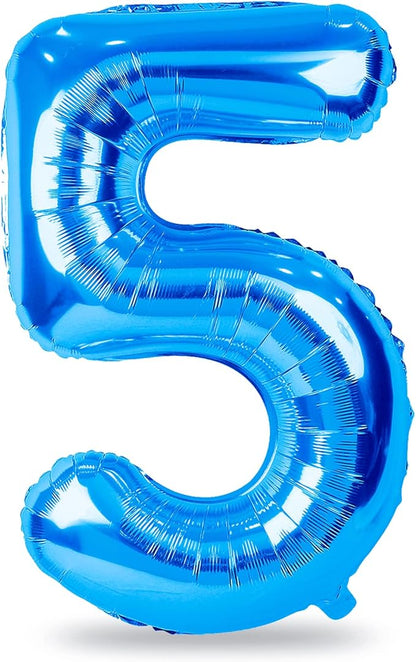 Giant Blue 40" Foil Number Balloon With Helium