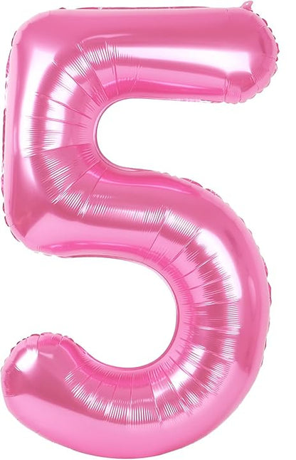 Giant Pink 40" Foil Number Balloon With Helium