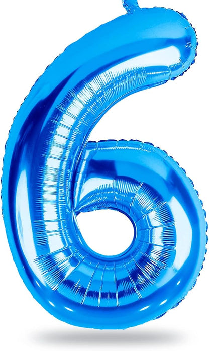 Giant Blue 40" Foil Number Balloon With Helium