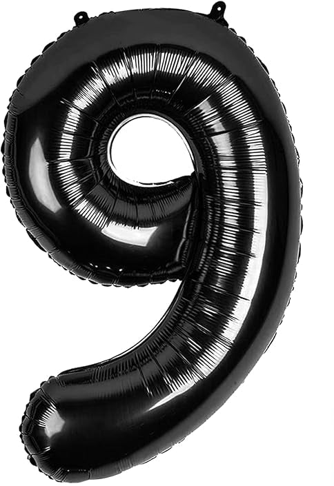 Giant Black 40" Foil Number Balloon With Helium