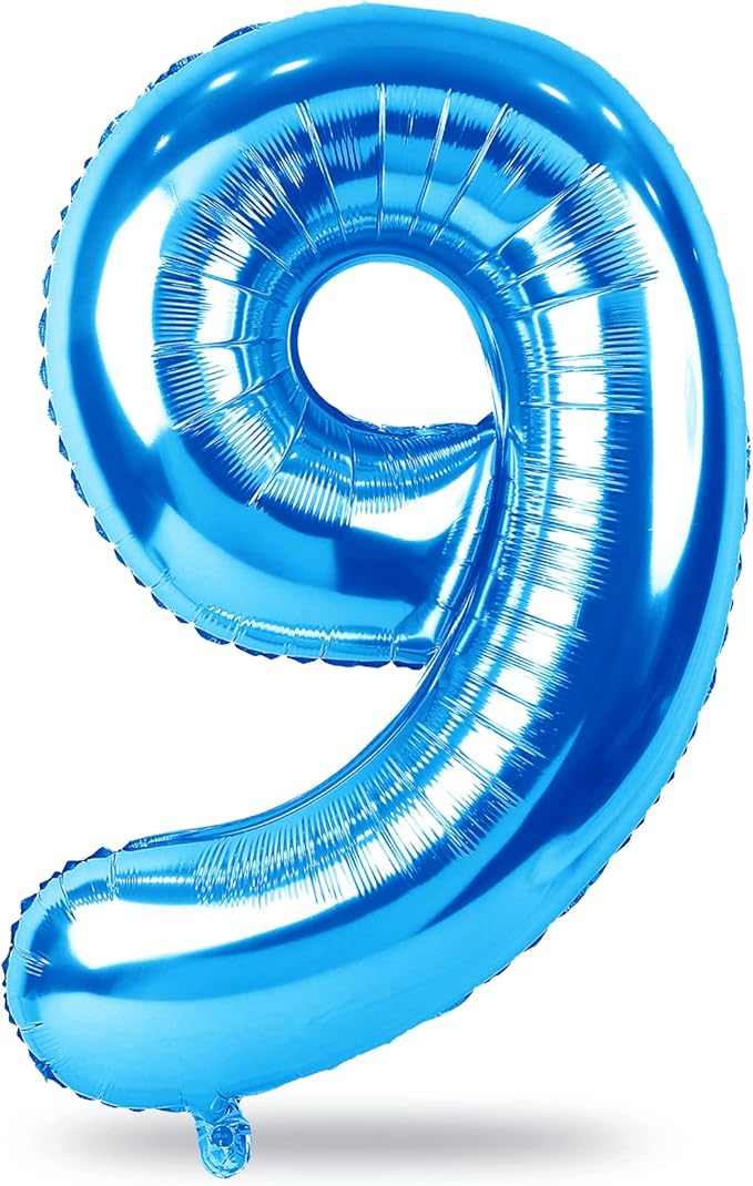 Giant Blue 40" Foil Number Balloon With Helium