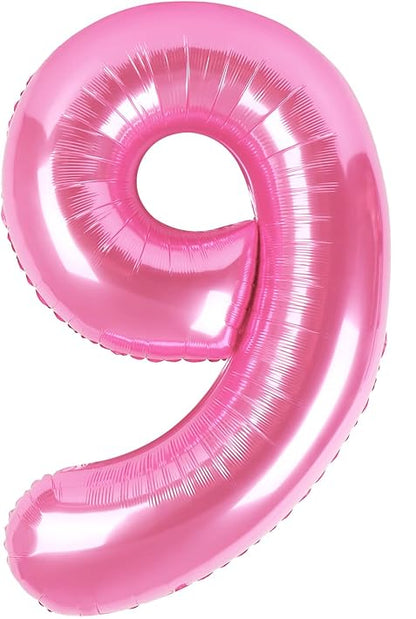 Giant Pink 40" Foil Number Balloon With Helium