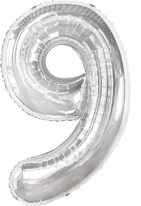 Giant Silver 40" Foil Number Balloon With Helium