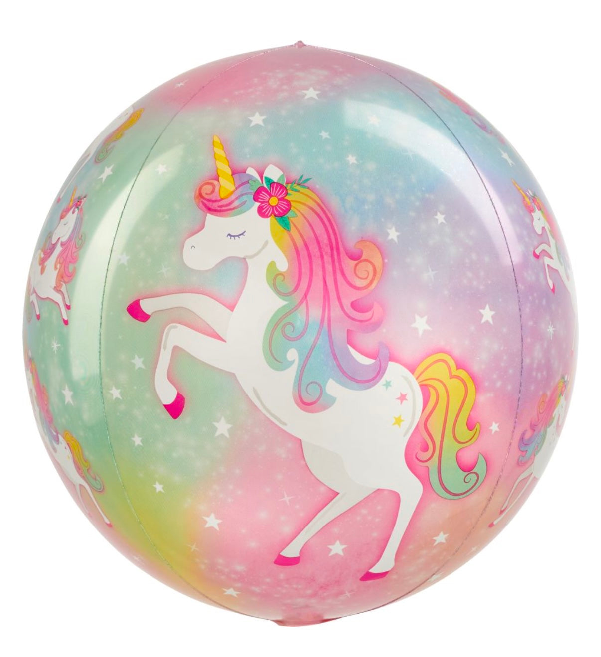 Rainbow Unicorn 24" Globe Foil Balloon With Helium