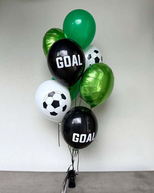 Soccer "Goal" Helium Balloon Bouquet With Weight