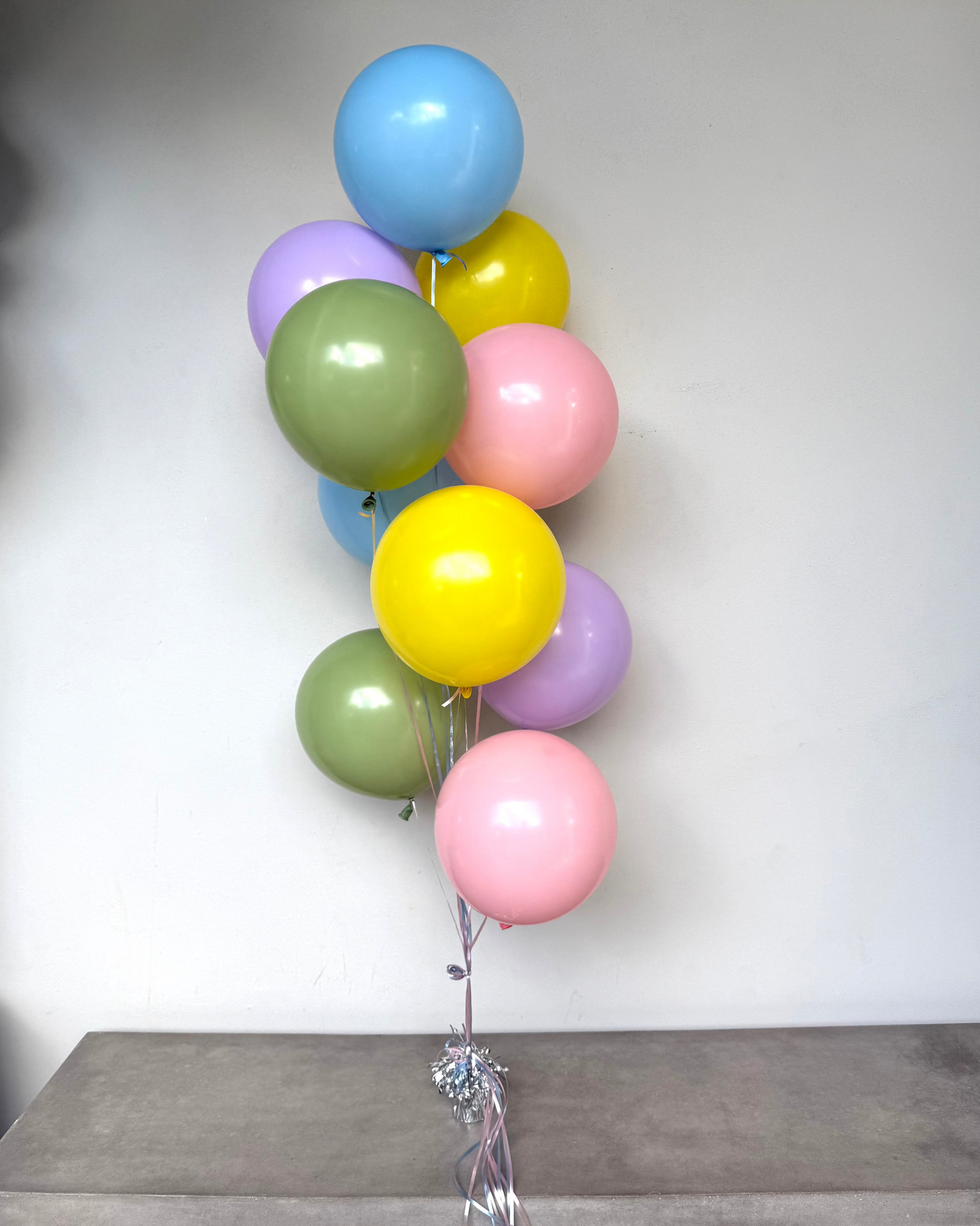 Pretty Pastel 12' Helium Balloon Bouquet With Weight