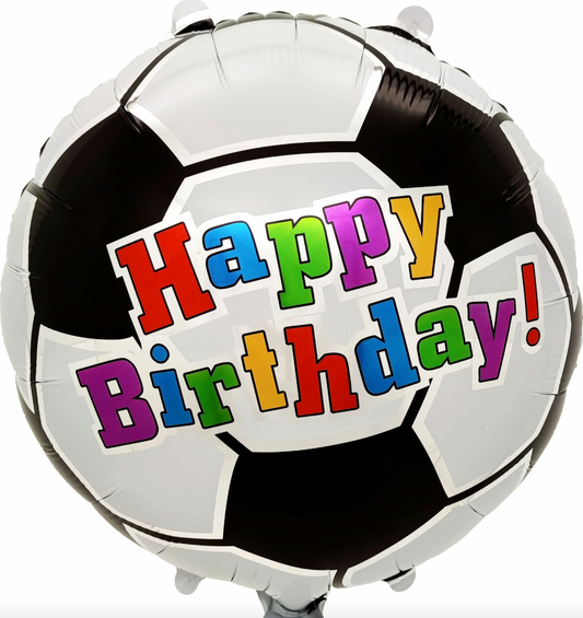 Happy Birthday Soccer Foil Balloon 18" With Helium